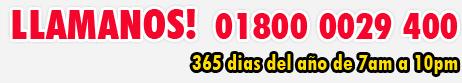 Llamanos 01800 0029400